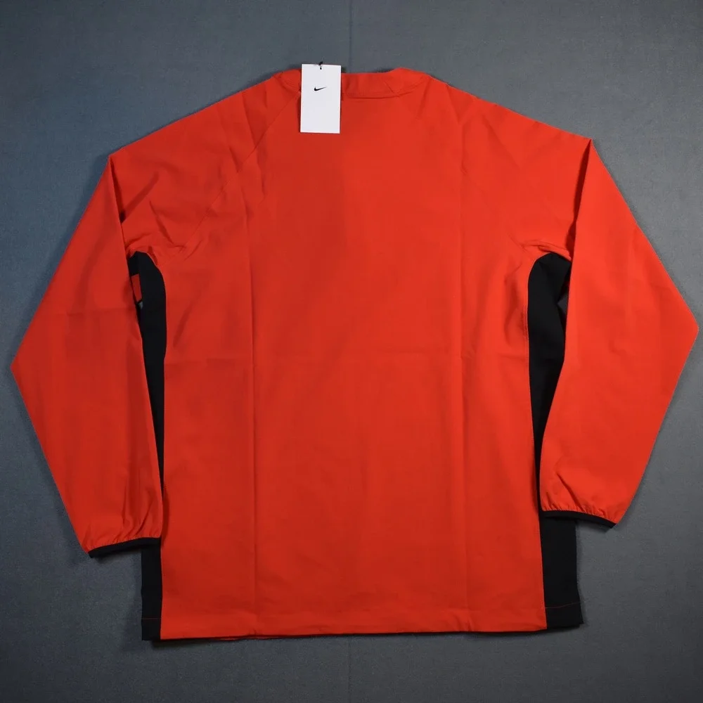 Nike Baseball Pre-Game Long Sleeve Button Snap Large Red Black Training Top - Picture 3 of 8